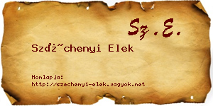 Széchenyi Elek névjegykártya
